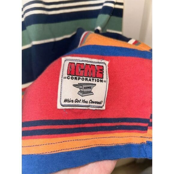 Looney Tunes Wile E. Coyote Road Runner Striped T-Shirt XL Unisex - Picture 4 of 5